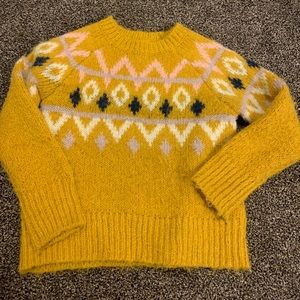Cat & Jack girls sweater.  Mustard, pink and Navy.  Very good condition.